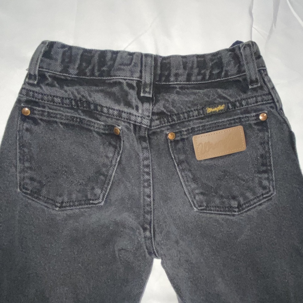 Wrangler Jeans KIDS Boys 11 Slim Black Straight Leg Western Denim 2000s - Picture 8 of 8